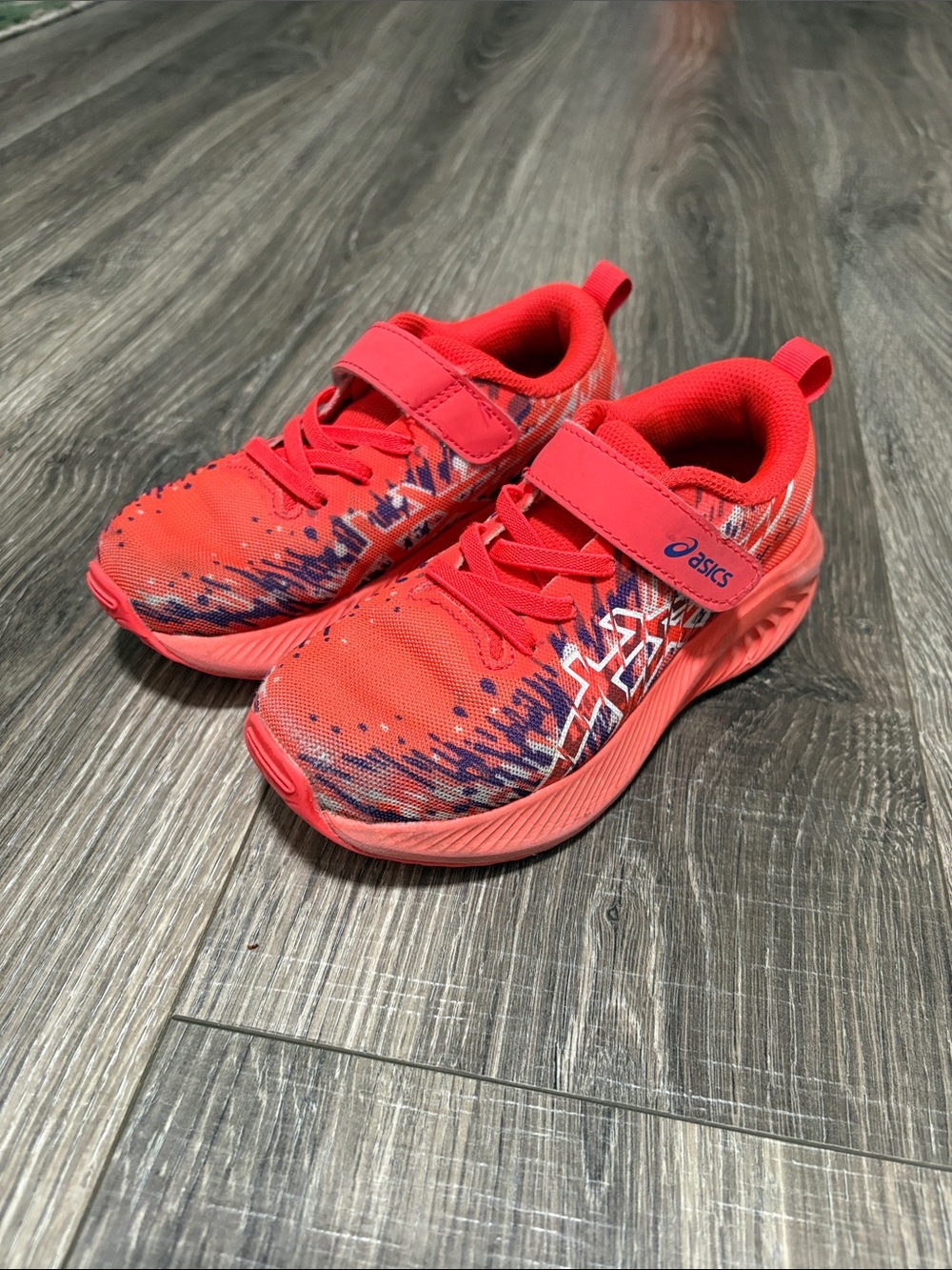 ASICS Kids' Coral-Pink Athletic Sneakers with Navy Accents